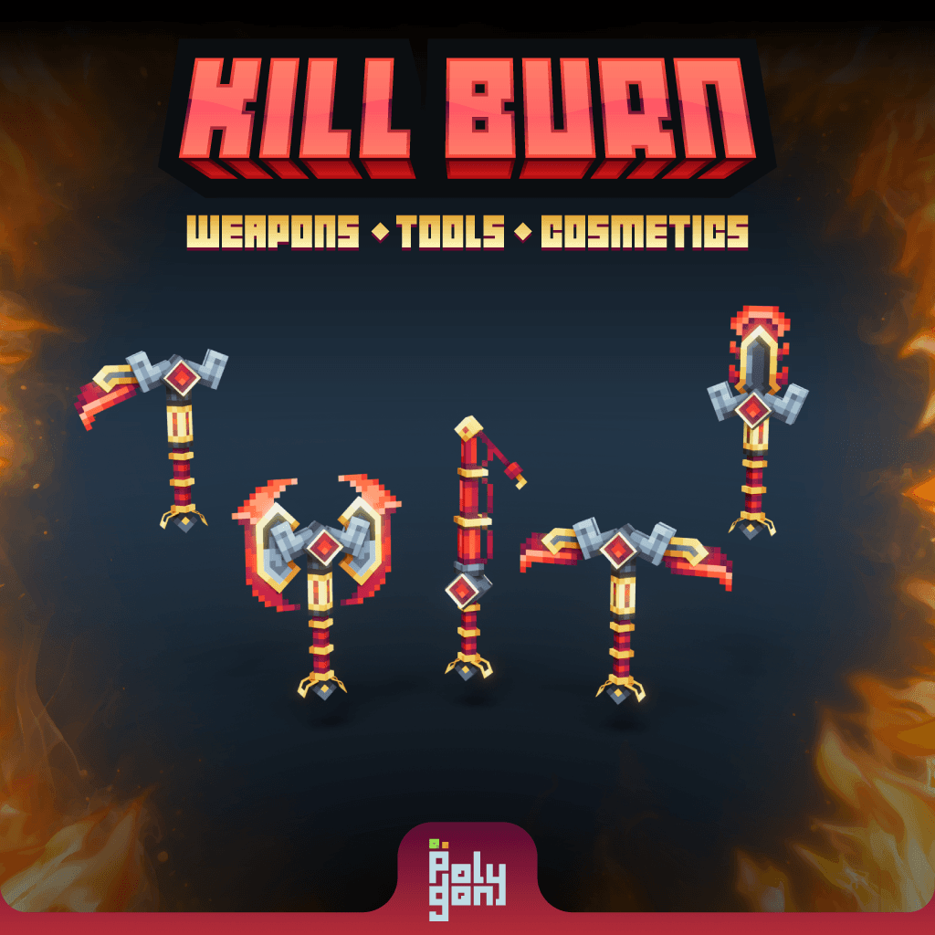Kill Burn Animated Weapons, Tools & Cosmetics Set 2
