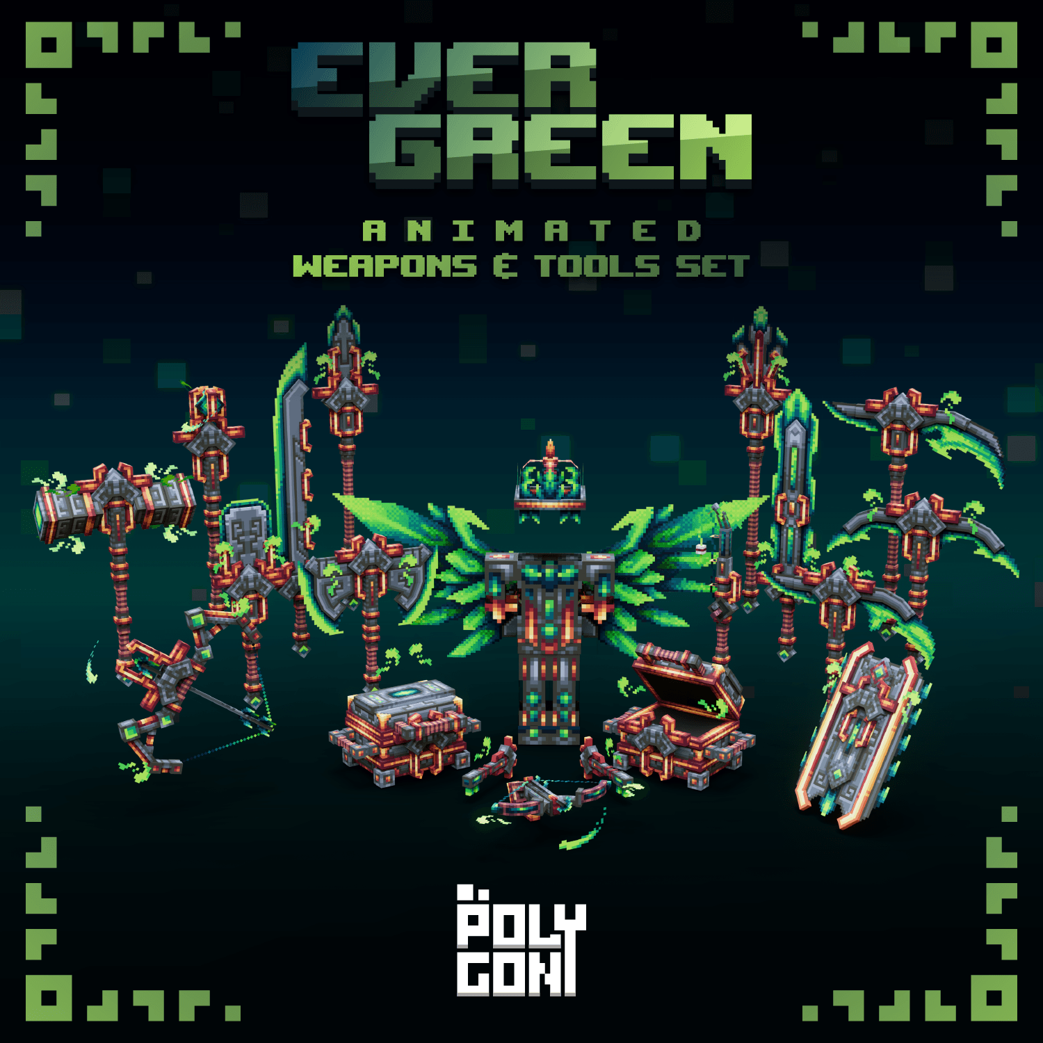 Evergreen Animated Weapons & Tools Set