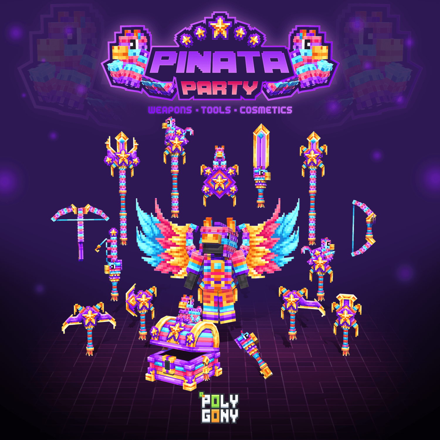 Pinata Party Animated Weapons and Tools Set (32x)