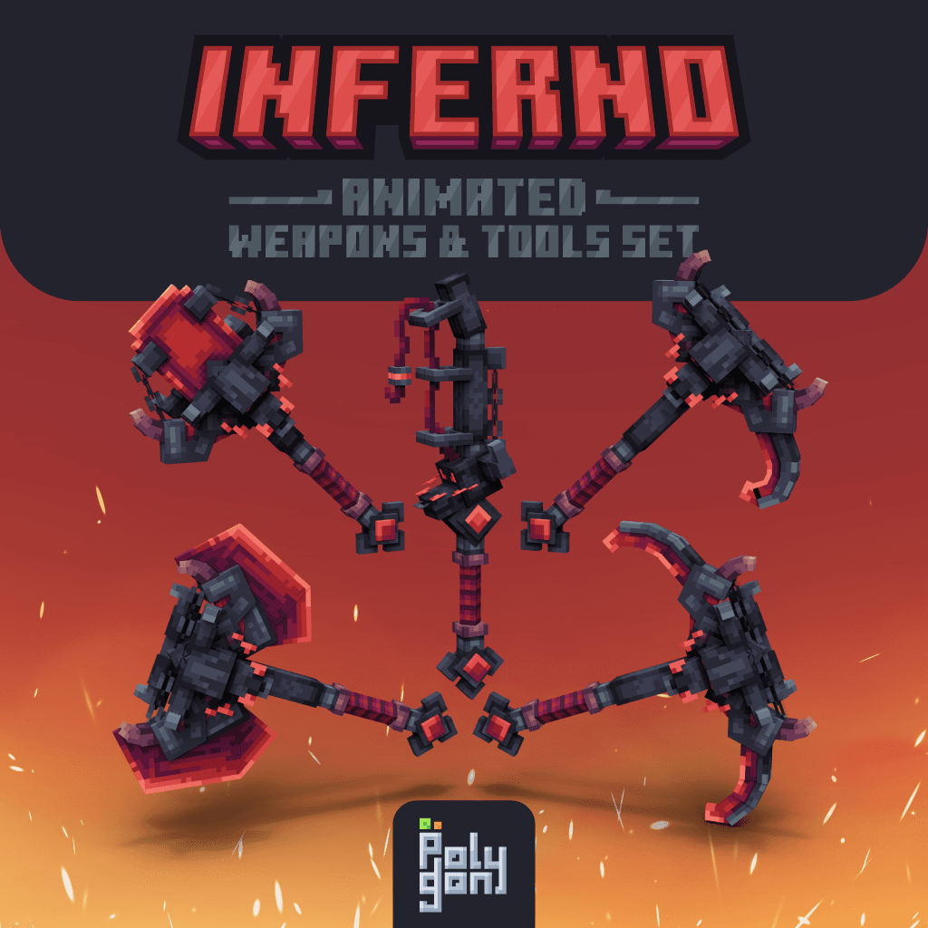 Inferno Animated Weapons & Tools Set 2