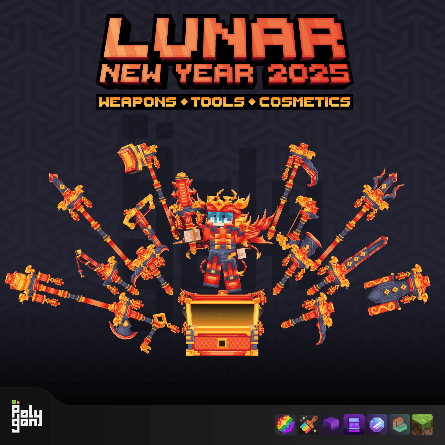 Lunar New Year 2025 Animated Weapons and Tools Set (64x)