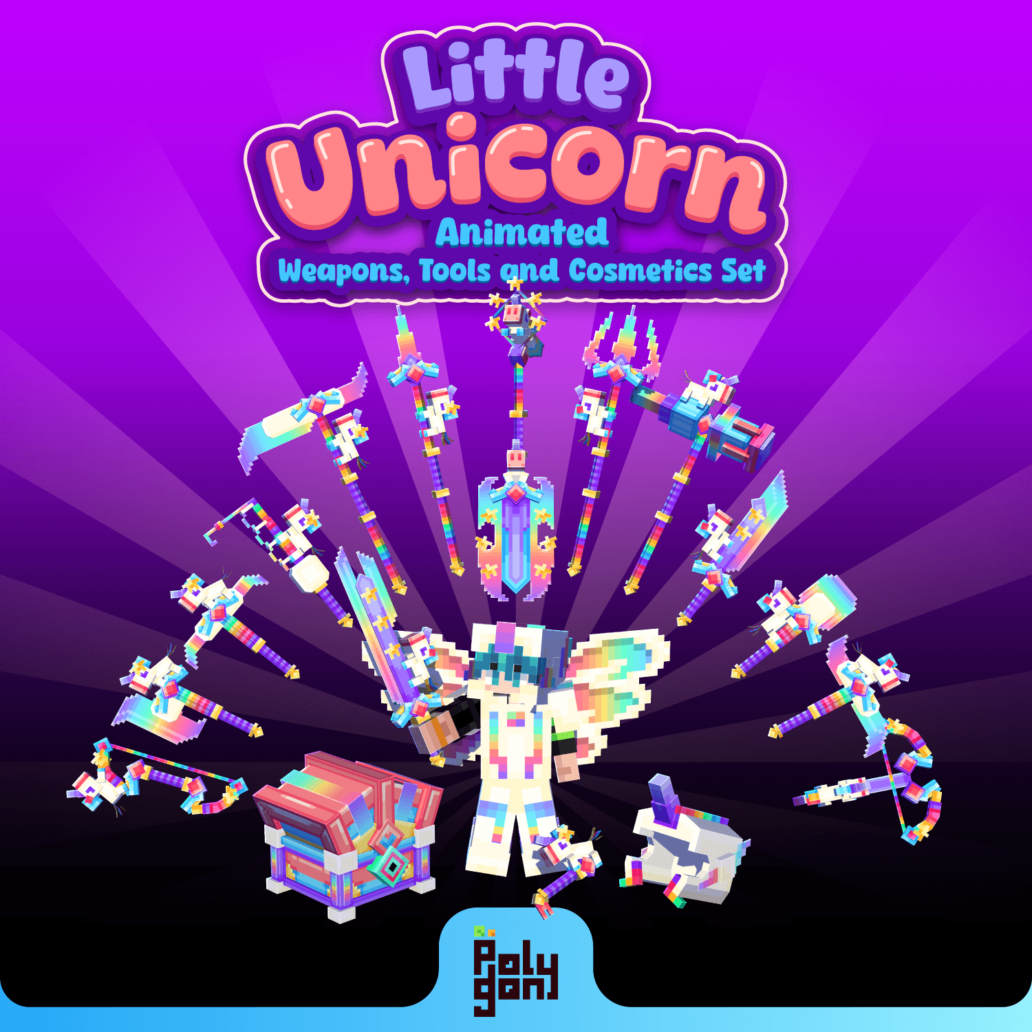 Little Unicorn Animated Weapons and Tools Set (32x)